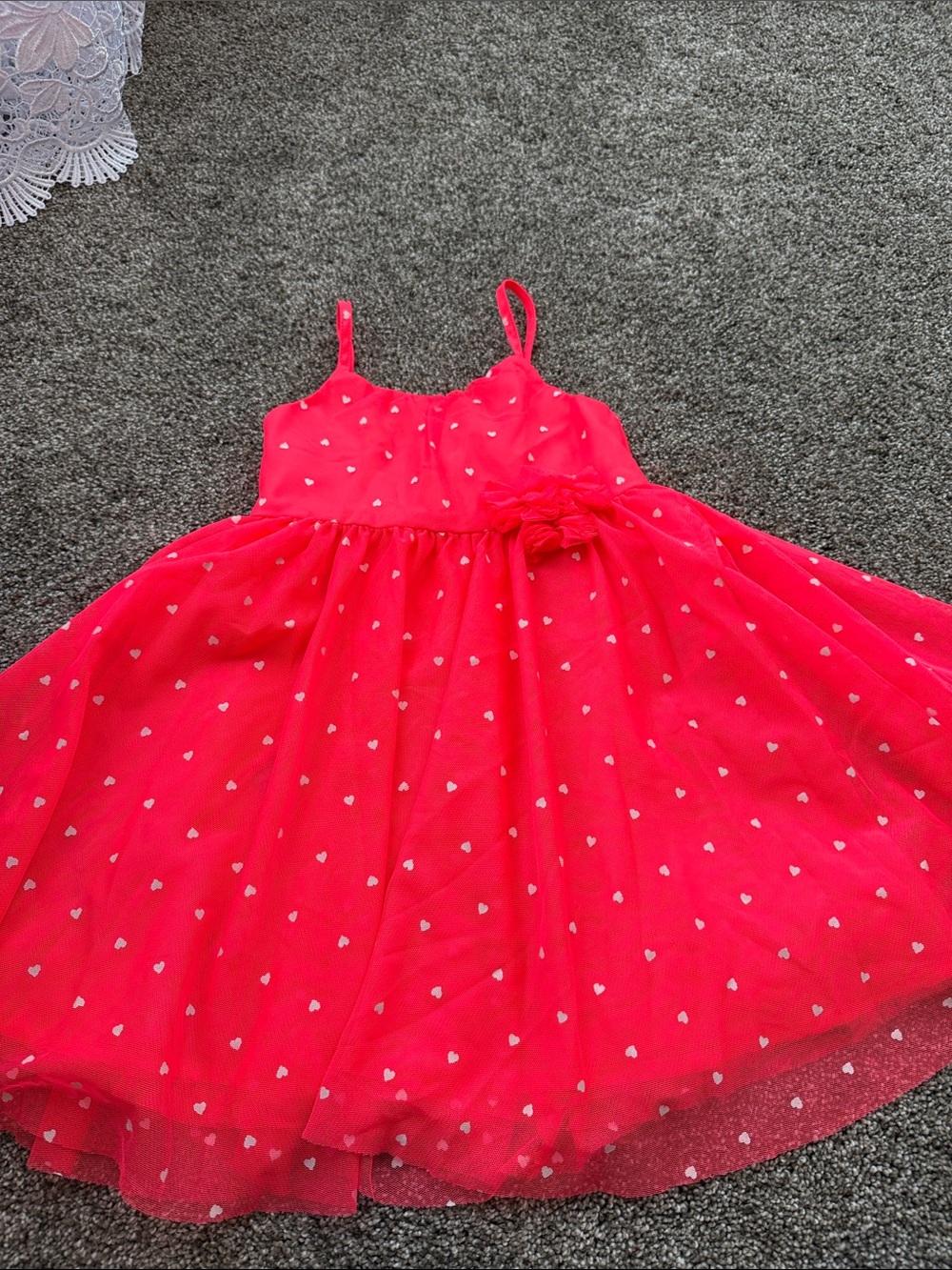 H&M Red Spaghetti-Strap Heart Tulle Party Dress